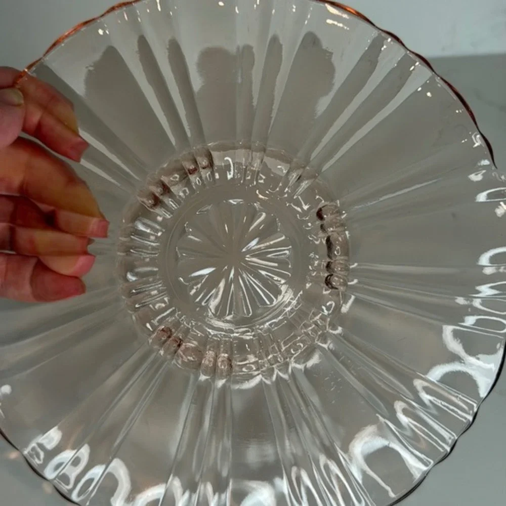 Anchor Hocking Pink Depression Glass‎ Old Cafe Shallow Dish 8.0